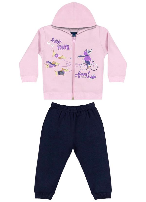 Vista 2 Conjunto Jaqueta e Calça Bebê Menina Roxo Bee Loop Bee Loop