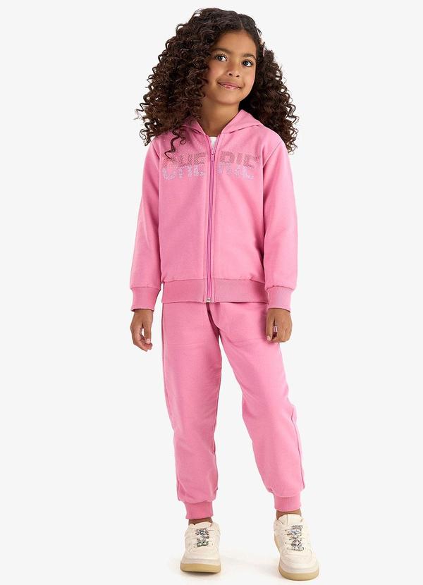 Conjunto Jaqueta e Calça Moletom Rosa