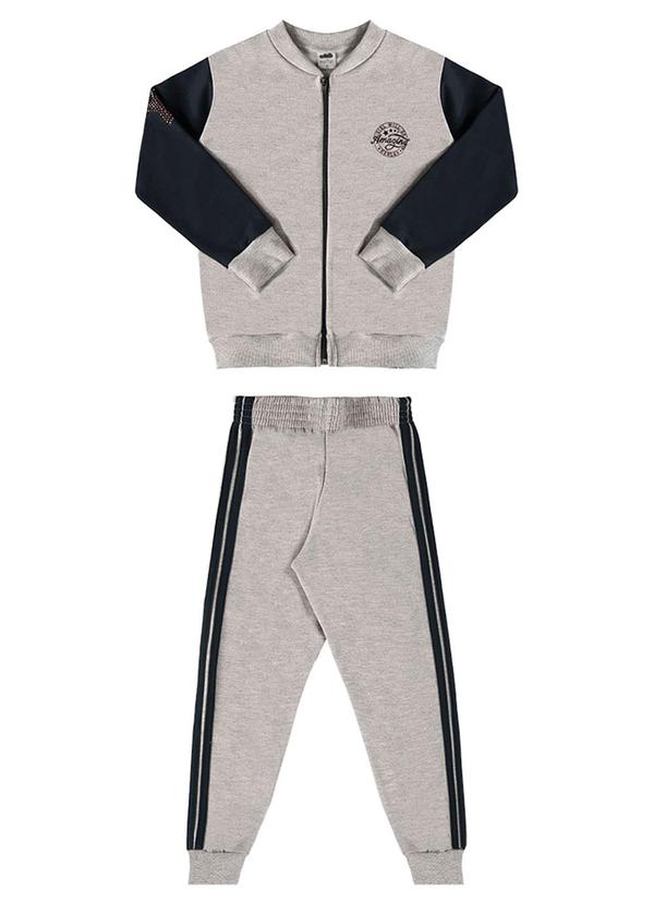 Conjunto Jaqueta e Calça Moletom Star Cinza