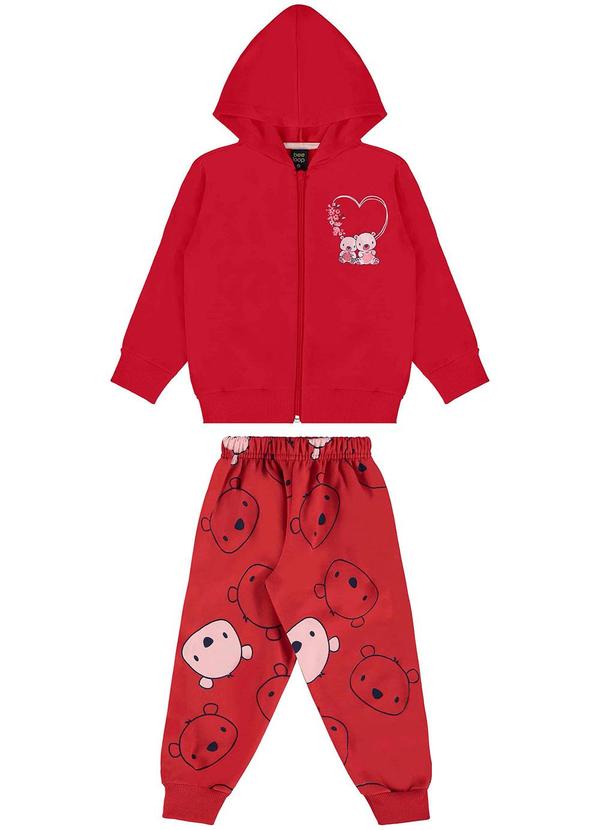 Vista 2 Conjunto Jaqueta e Calça Vermelho Bee Loop Bee Loop