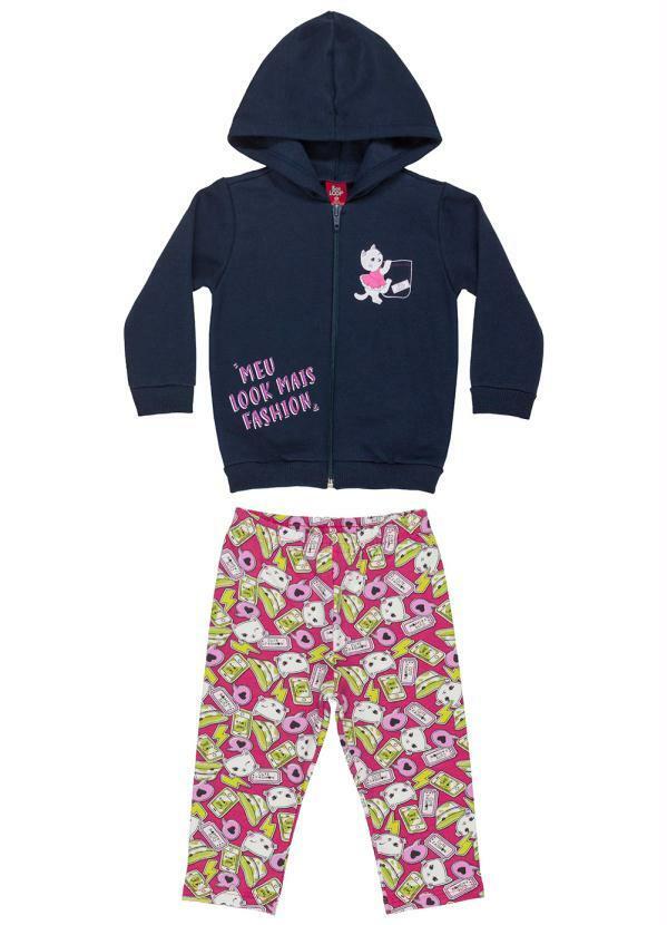Vista 2 Conjunto Jaqueta e Legging Bebê Azul Bee Loop Bee Loop