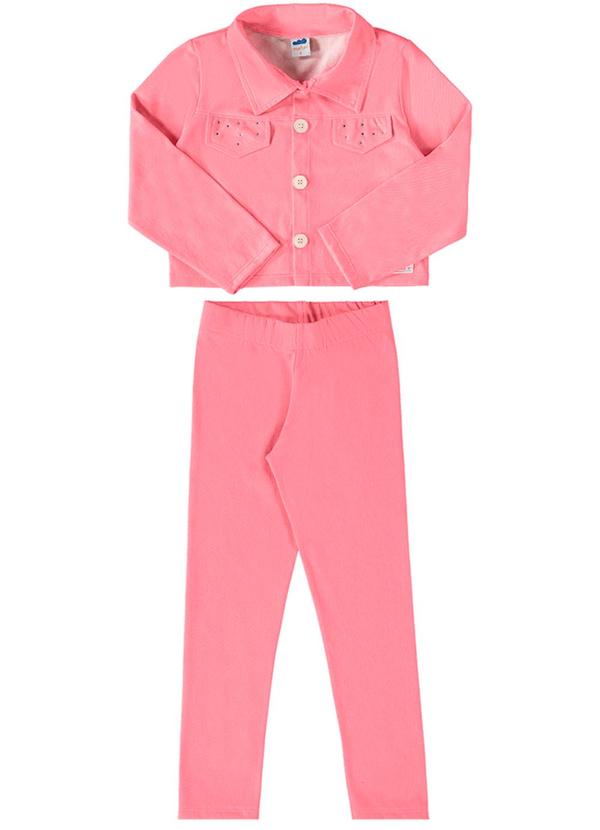 Conjunto Jaqueta e Legging Molecotton Jeans Rosa