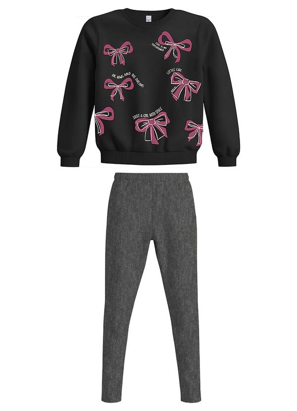 Conjunto Just a Girl em Moletom Preto