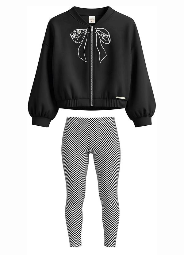Conjunto Laço com Bordado Preto