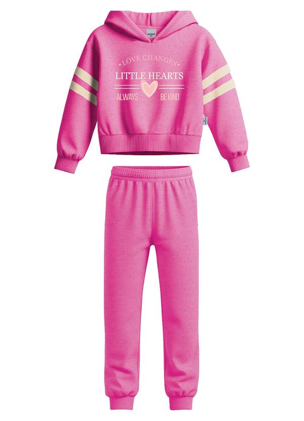Conjunto Little Hearts em Botonê Rosa
