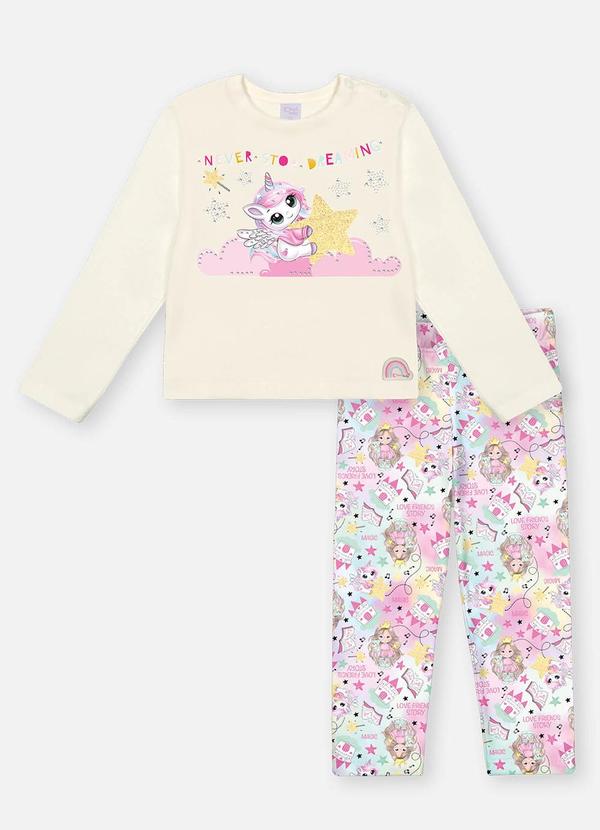 Conjunto Longo Bebê Menina Unicórnio Rosa