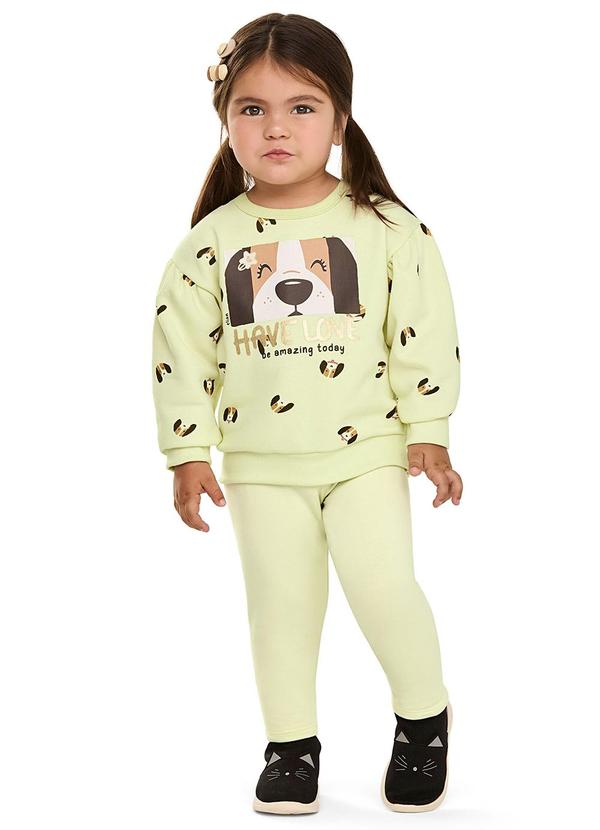 Conjunto Longo Cachorrinhos Infantil Verde