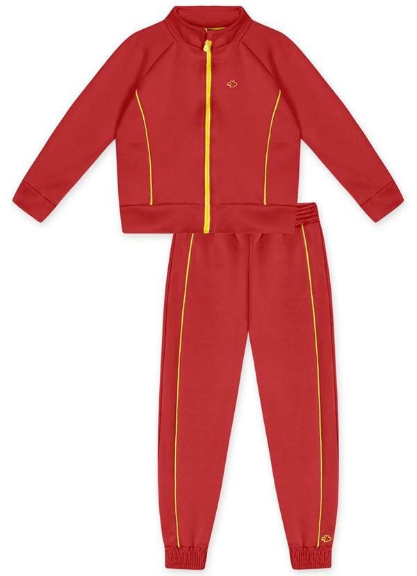 Vista 2 Conjunto Longo Infantil Feminino Vermelho Lilica Ripilica Lilica Ripilica