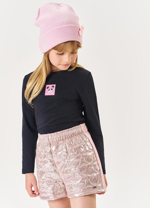 Conjunto Longo Infantil Menina Metalizado Preto