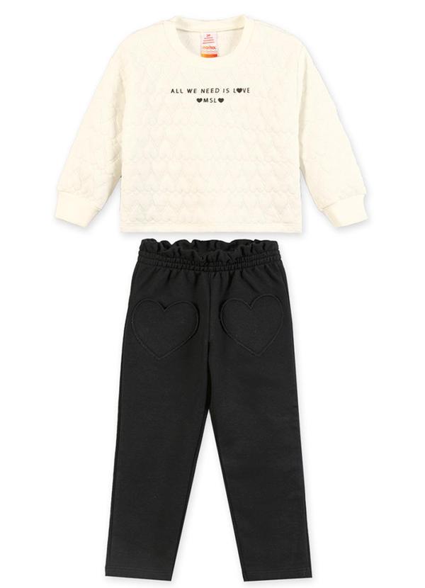 Vista 2 Conjunto Longo Moletom Infantil Branco Marisol Marisol