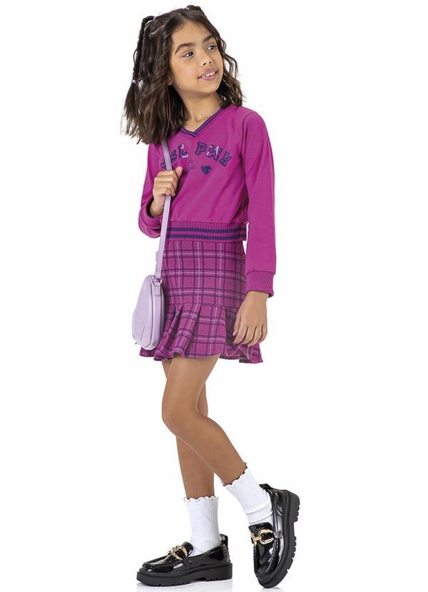 Conjunto Longo Moletom Infantil Rosa