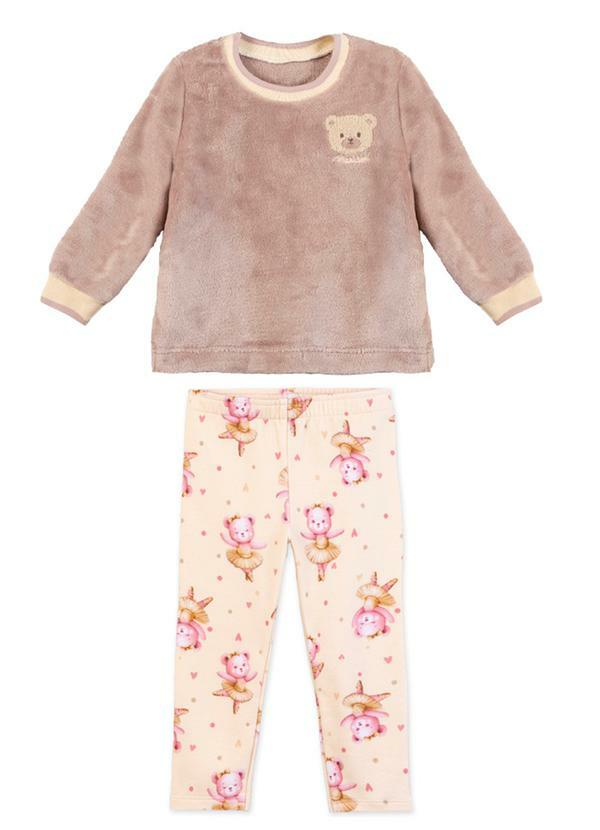 Vista 2 Conjunto Longo Peluciado Infantil Rosa Marisol Marisol