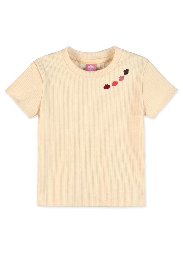 Blusa Manga Curta Bebê Bege
