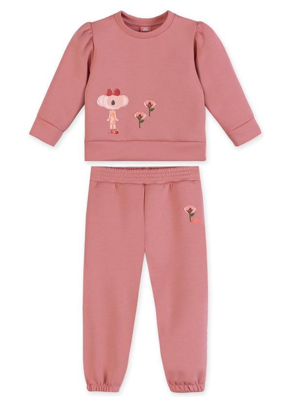 Vista 2 Conjunto Manga Longa Bebê Rosa Lilica Ripilica Lilica Ripilica