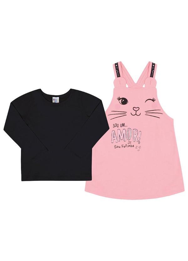 Conjunto Manga Longa Menina Rosa