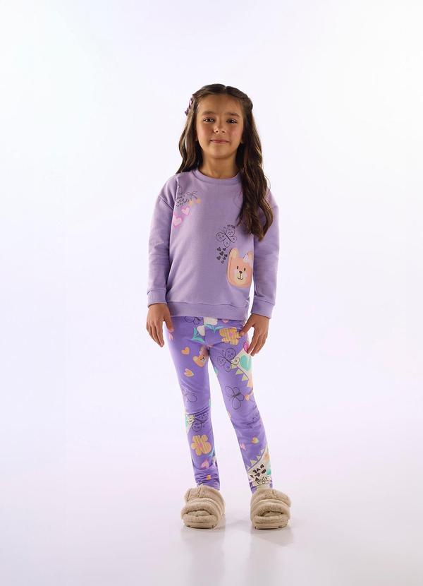 Conjunto Menina Blusa Calça Roxo
