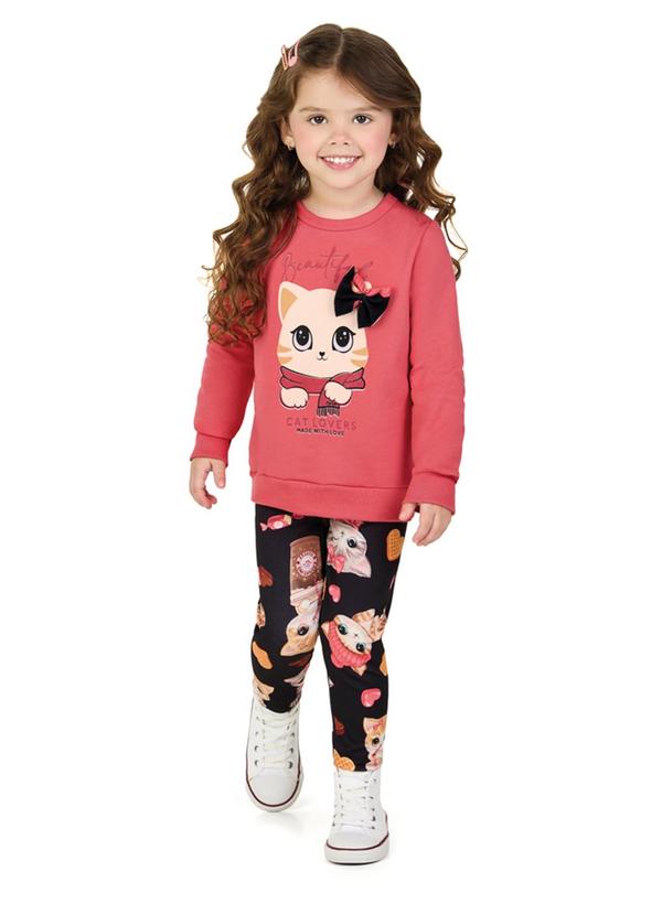Conjunto Menina Blusão e Legging Laranja