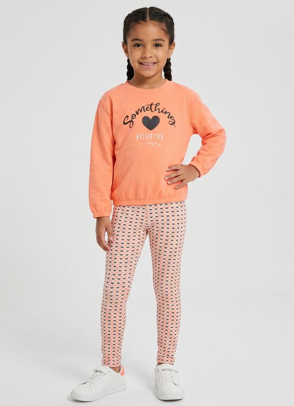 Conjunto Menina Blusão e Legging Laranja