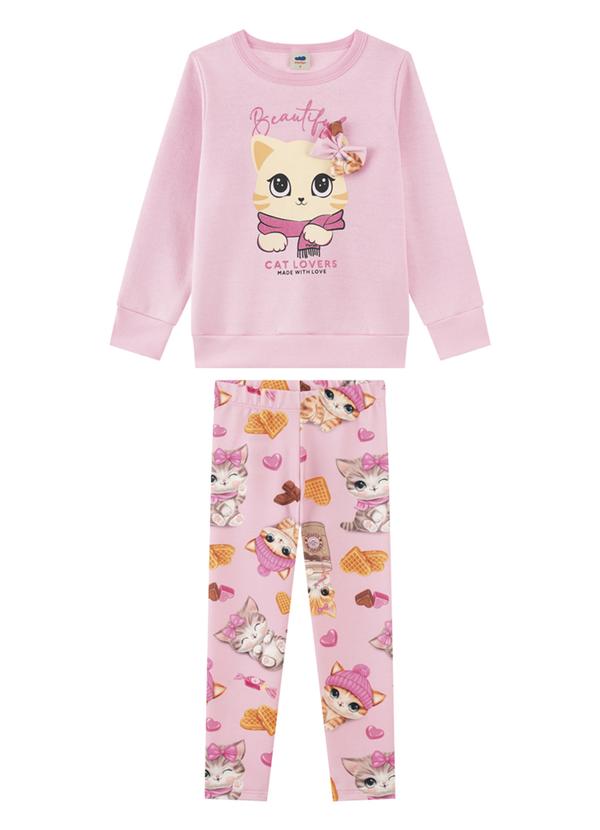 Conjunto Menina Blusão e Legging Rosa
