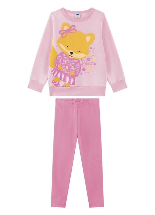 Conjunto Menina Blusão e Legging Rosa