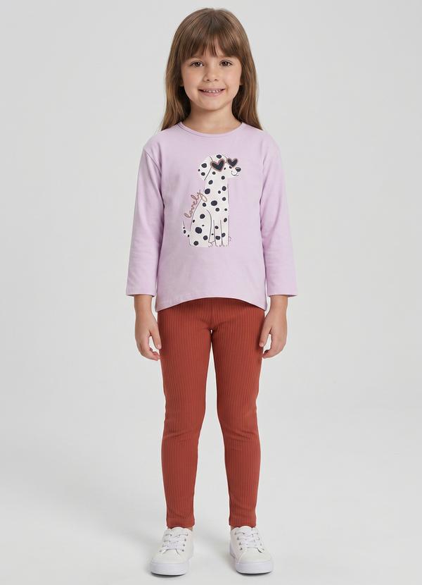 Conjunto Menina de Blusa e Legging Roxo