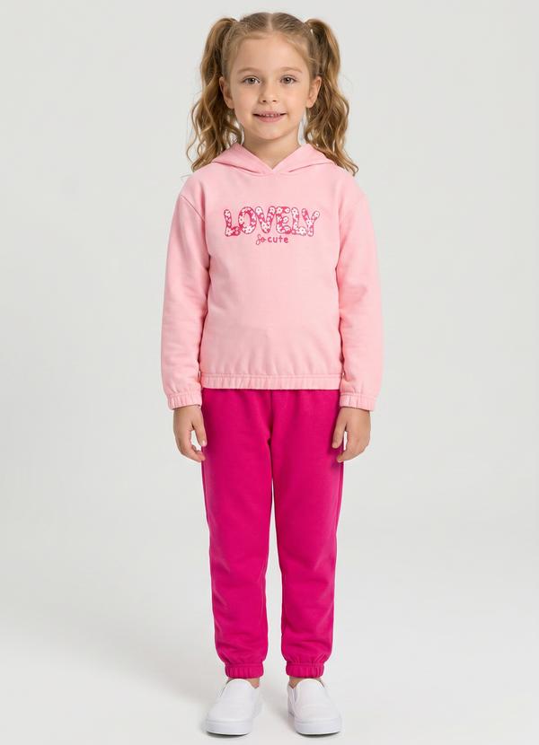 Conjunto Menina de Blusão e Calça Rosa