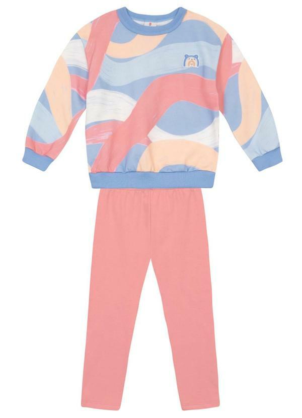 Conjunto Menina em Moletom Azul