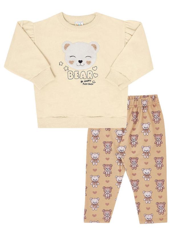 Conjunto Moletinho Menina Bege