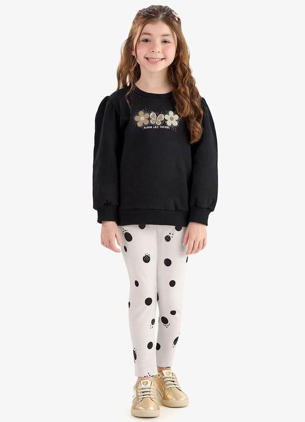 Conjunto Moletom Blusão com Calça Preto