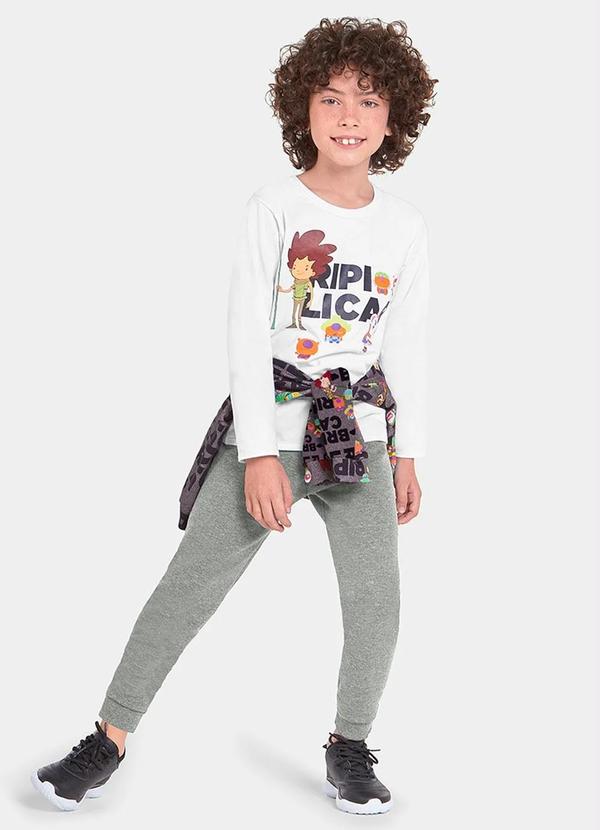 Conjunto Moletom com Capuz Cinza