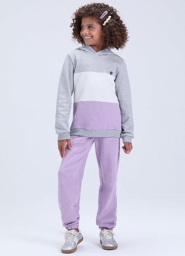 Conjunto Moletom de Degradê com Capuz Lilás