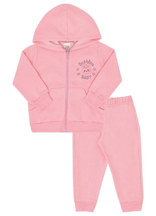 Conjunto Moletom Menina Rosa