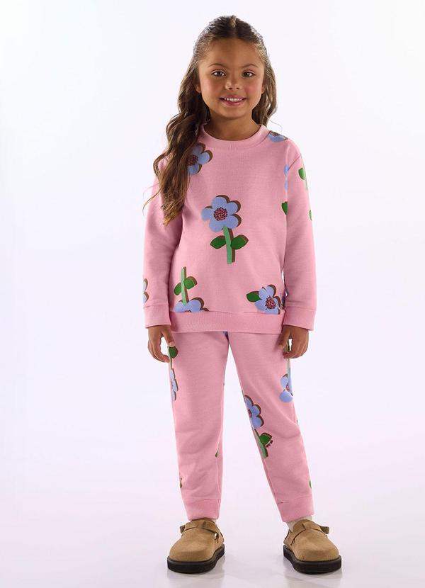 Conjunto Moletom Floral Estampado