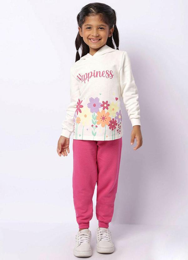 Conjunto Moletom Infantil Estampado Off White