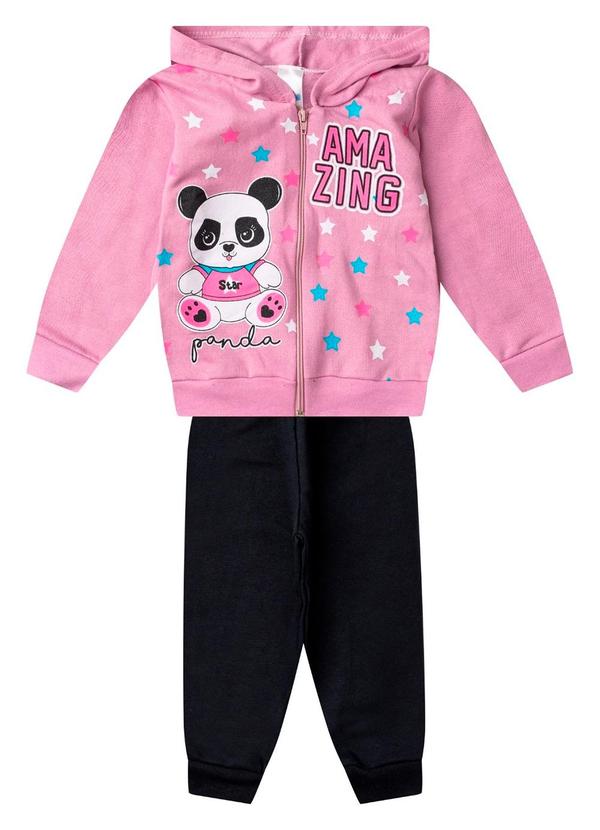 Conjunto Moletom Menina Jaqueta e Calça Roxo