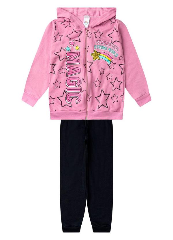Conjunto Moletom Menina Jaqueta e Calça Roxo