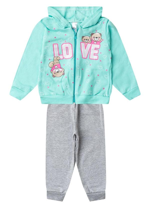 Conjunto Moletom Menina Jaqueta e Calça Verde