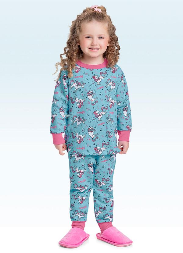 Conjunto Pijama Blusão e Calça Verde