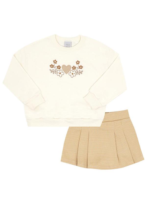 Conjunto Primeiros Passos Menina Moletom Bege