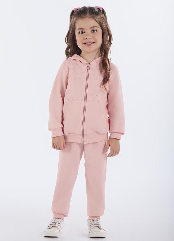 Conjunto Primeiros Passos Menina Moletom Rosa