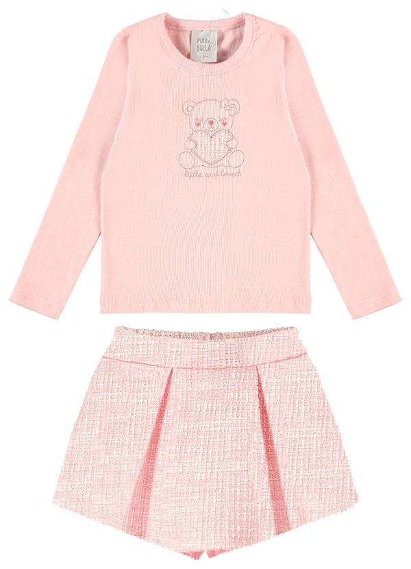 Conjunto Ribana com Elastano Leve Rosa