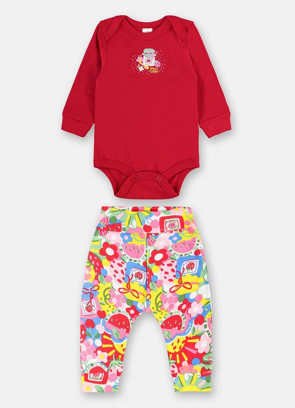 Conjunto Suedine Body Calça Vermelho