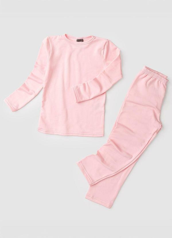 Conjunto Térmico Peluciado Blusa + Calça Rosa