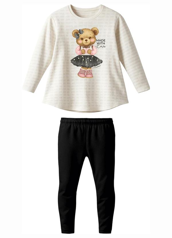 Conjunto Ursinha com Pérolas Off White