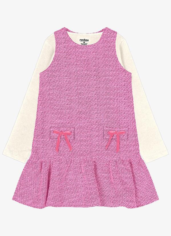 Conjunto Vestido com Blusa Rosa