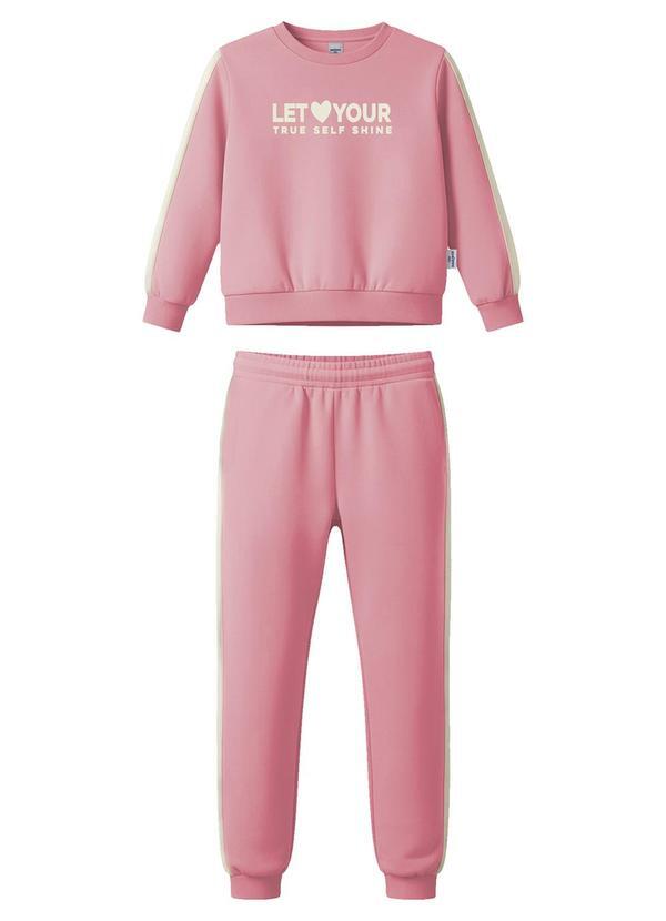 Conjunto Your True Self em Moletinho Rosa Claro