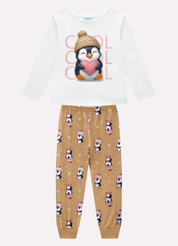Pijama Infantil Menina Brilha no Escuro Branco