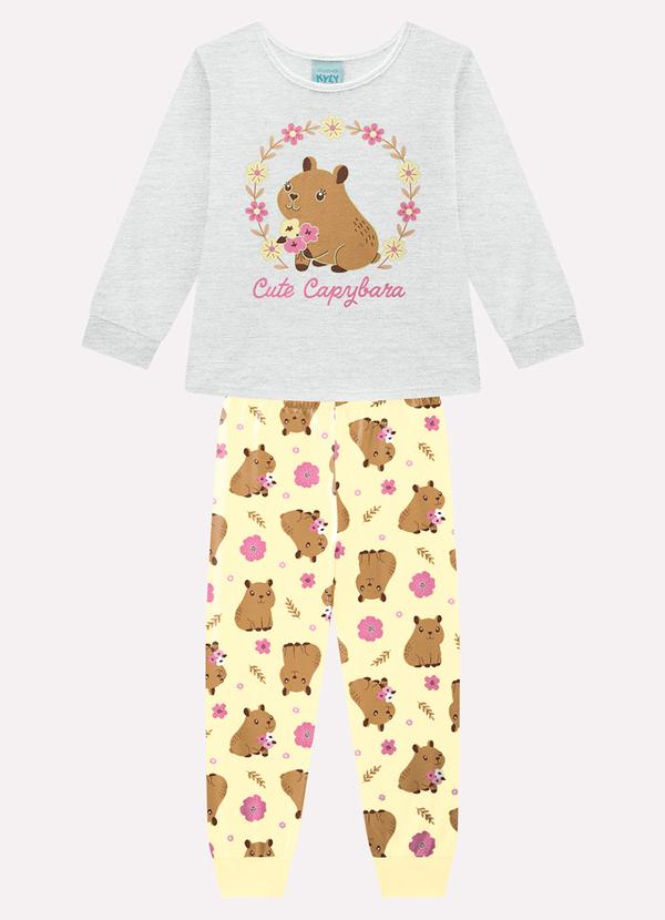 Pijama Infantil Menina Capivara Cinza