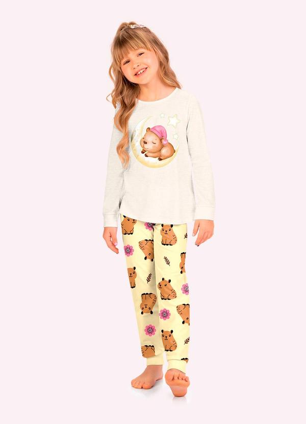 Pijama Infantil Menina Capivara Cinza