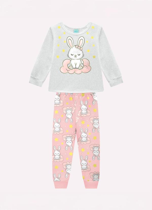 Pijama Infantil Menina Coelinho Cinza